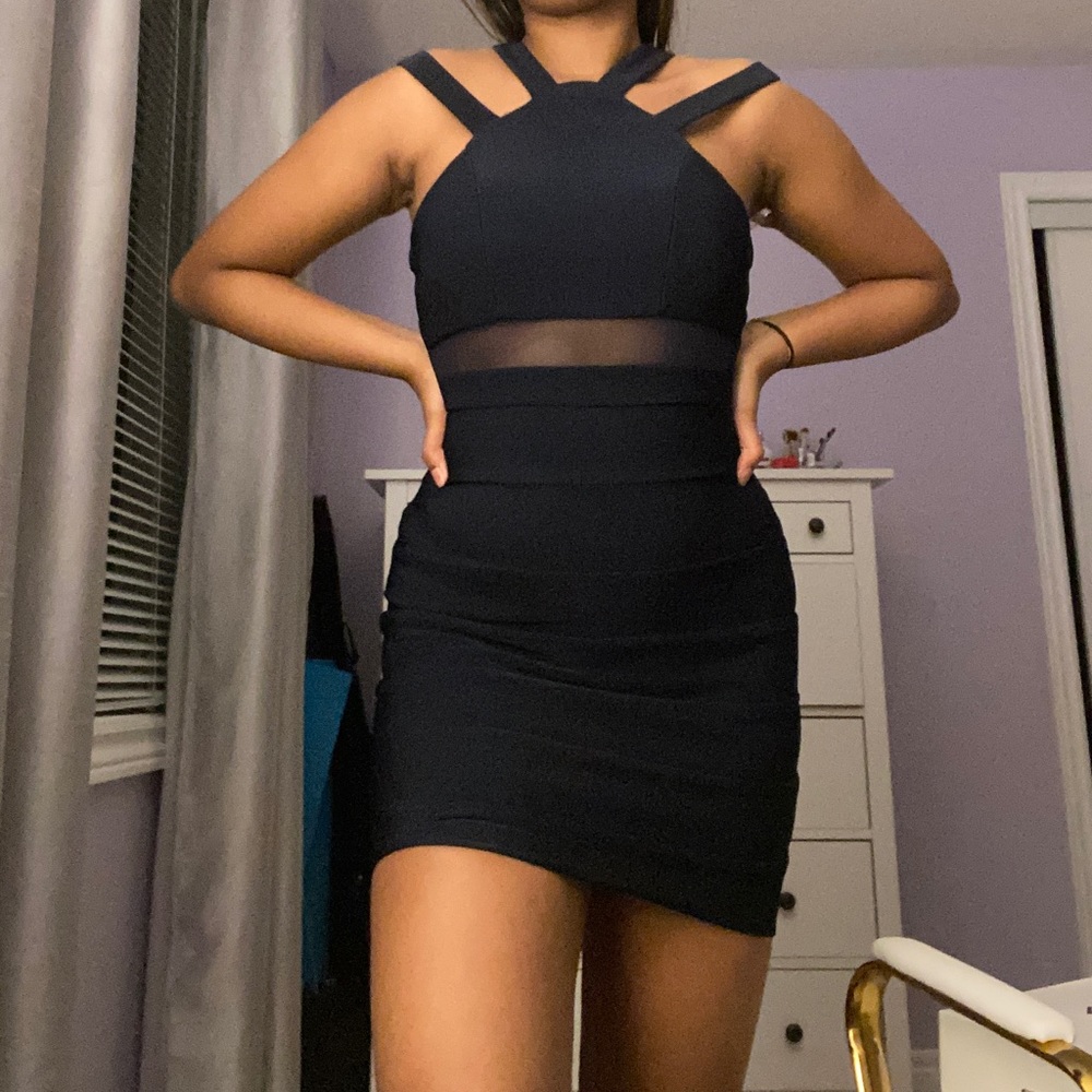 Mesh Strappy Bodycon Mini Dress